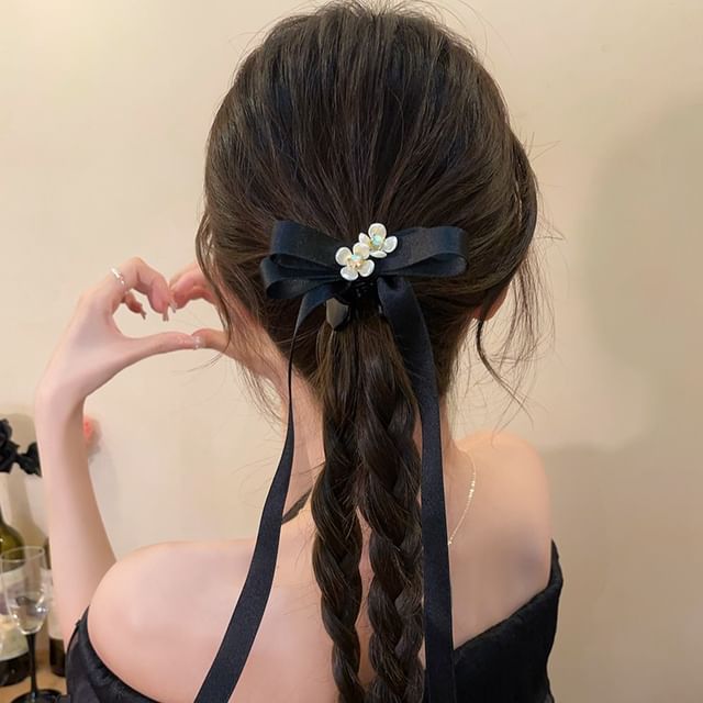 Ribbon Floral Hair Claw Clip / Set