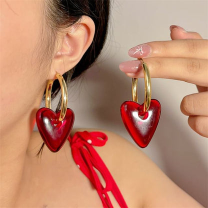 Drop Heart Earring
