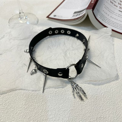 Halloween Pendant Faux Choker Leather