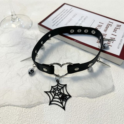 Halloween Pendant Faux Choker Leather