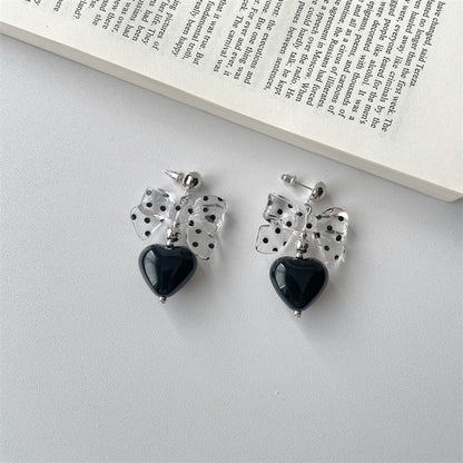 Necklace / Drop Heart Earring Accent