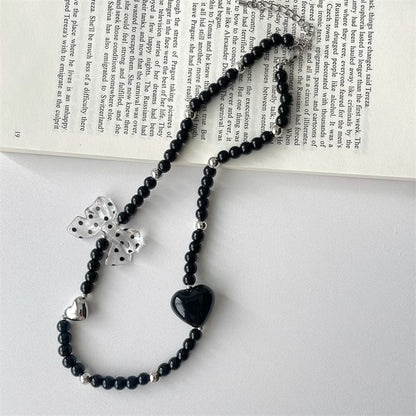 Necklace / Drop Heart Earring Accent