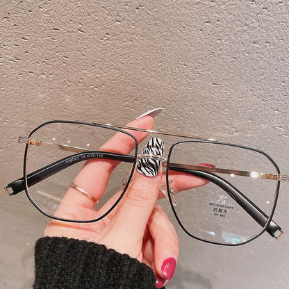 Glasses Light Frame Blocking Blue Square Metal