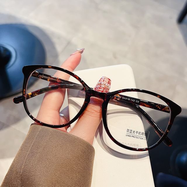 Light Glasses Round Blocking Frame Blue