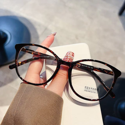 Light Glasses Round Blocking Frame Blue