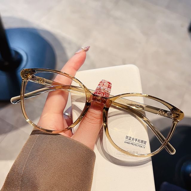 Light Glasses Round Blocking Frame Blue