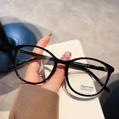 Light Glasses Round Blocking Frame Blue