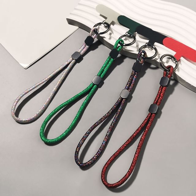 Dragonne de téléphone à paillettes avec coussinet