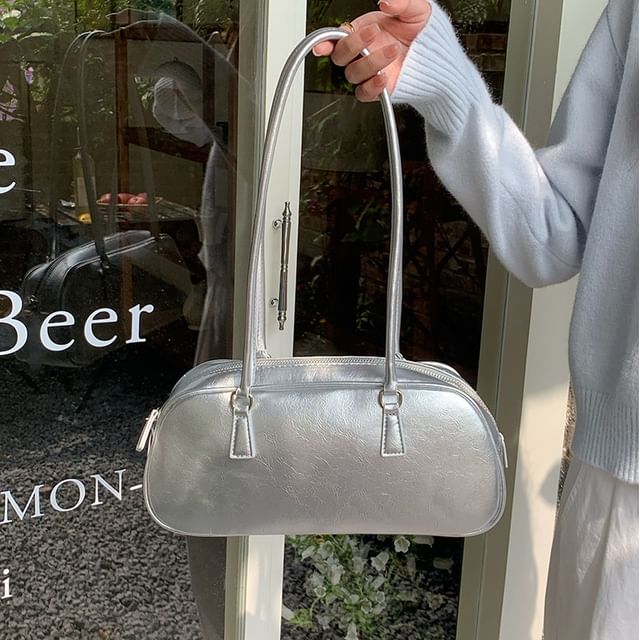 Shoulder Bag Faux Plain Leather