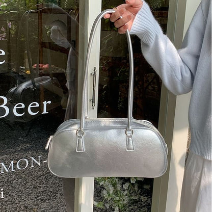 Shoulder Bag Faux Plain Leather