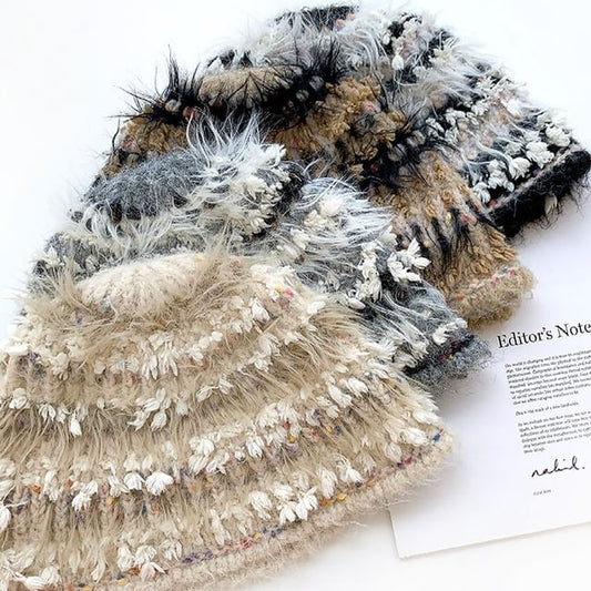 Bonnet en tricot chenille