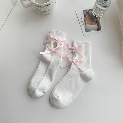 Bow Cutout Socks