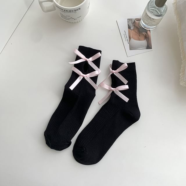 Bow Cutout Socks