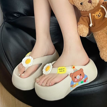 Platform Cartoon Thong Sandals