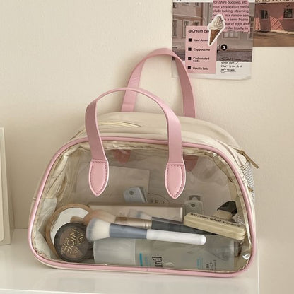 Transparent PVC Panel Wet Dry Makeup Bag / Toiletry Bag (Various Designs)