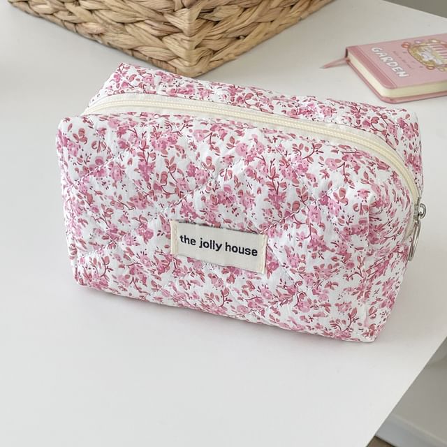 Floral Fabric Makeup Bag / Pencil Case