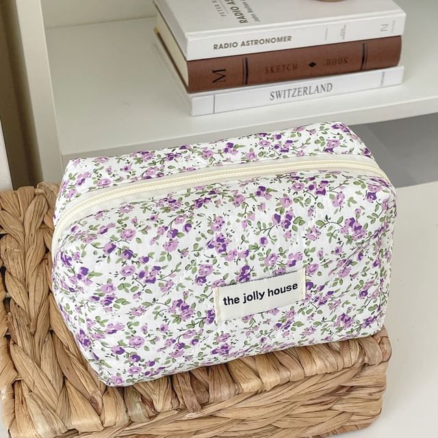 Floral Fabric Makeup Bag / Pencil Case