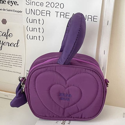 Lettering Embroidered Nylon Makeup Bag Crossbody Bag