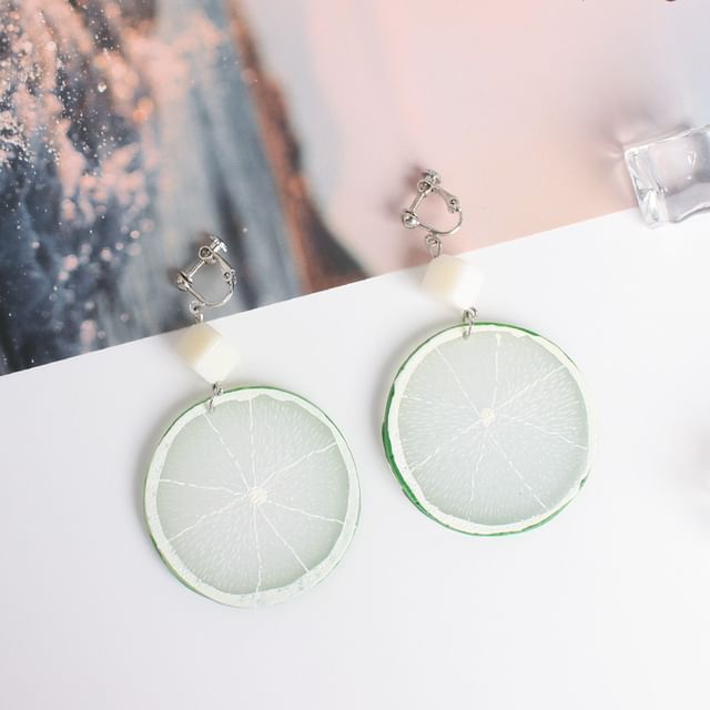 On Clip / Lemon Drop Slice Earring