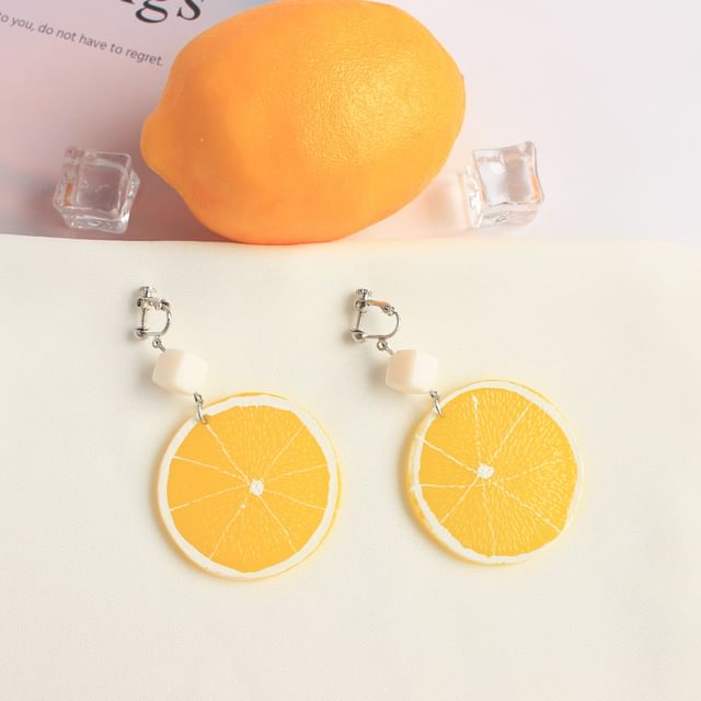 On Clip / Lemon Drop Slice Earring