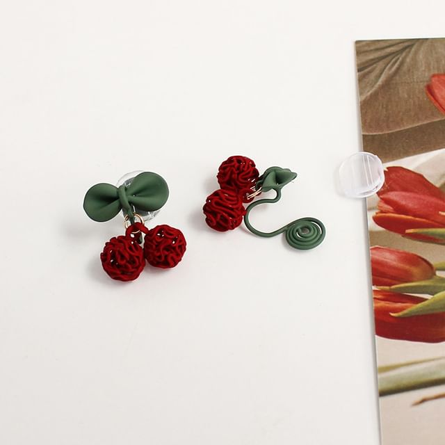 On Drop Cherry / Clip Earring
