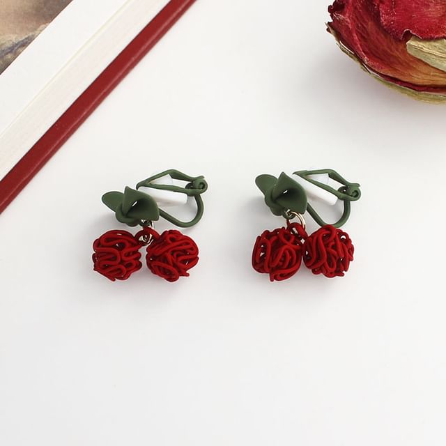 On Drop Cherry / Clip Earring