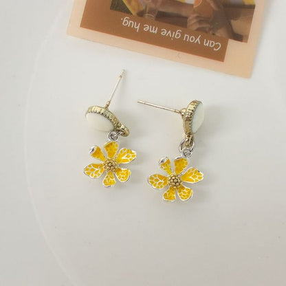 Flower Clip / Drop Earring On