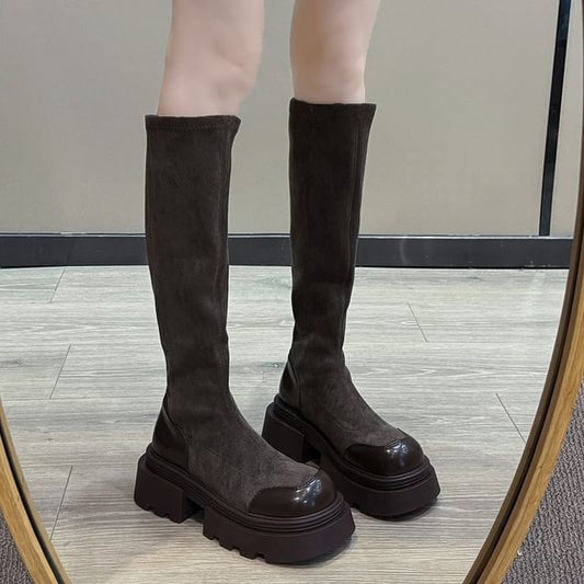 Cap Tall Boots Toe Platform