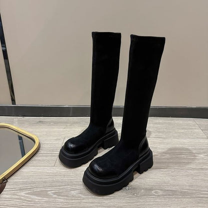 Cap Tall Boots Toe Platform