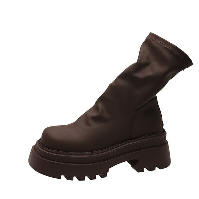 Boots Plain Platform Short Sock