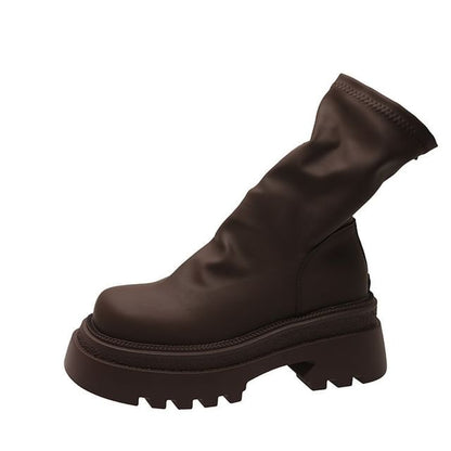 Boots Plain Platform Short Sock