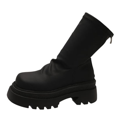 Boots Plain Platform Short Sock