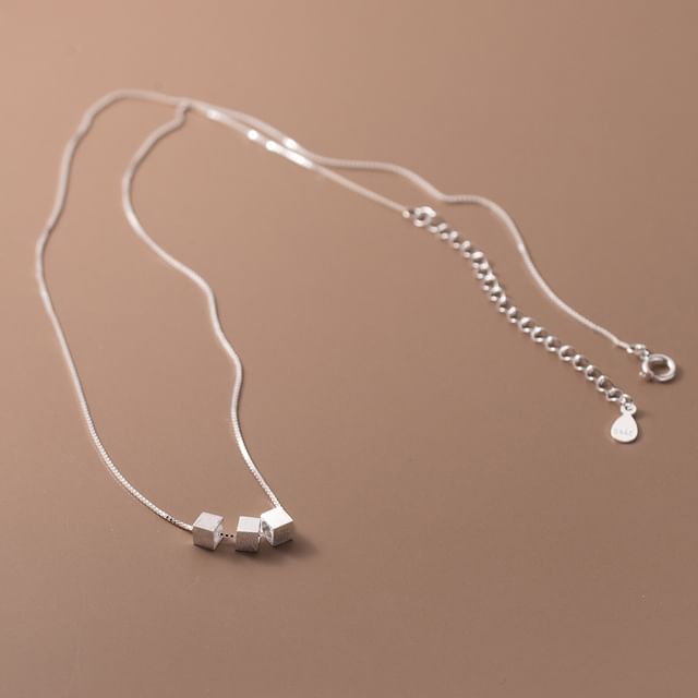 925 Sterling Silver Cube Necklace