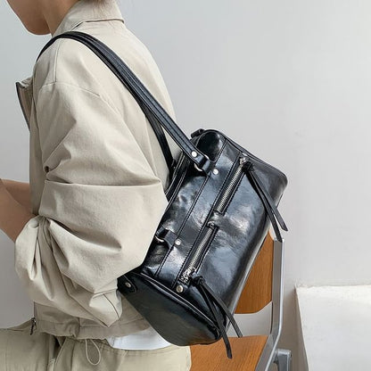 Plain Tote Faux Bag Leather