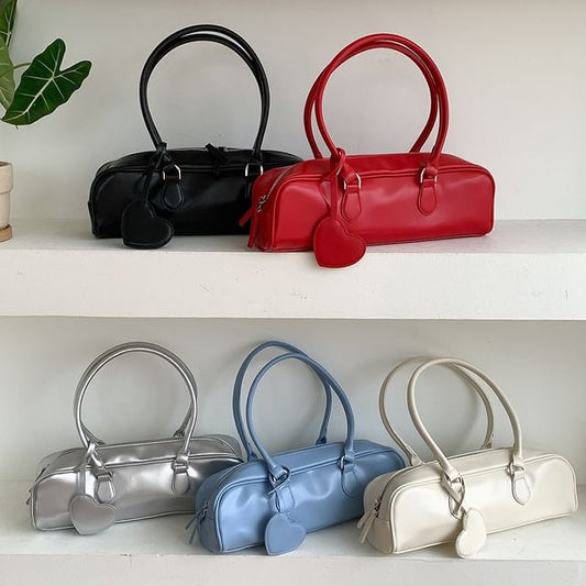 Bag Shoulder Faux Leather Plain