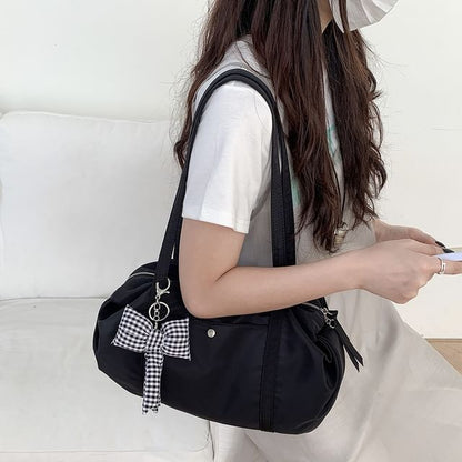 Plain Nylon Boston Bag