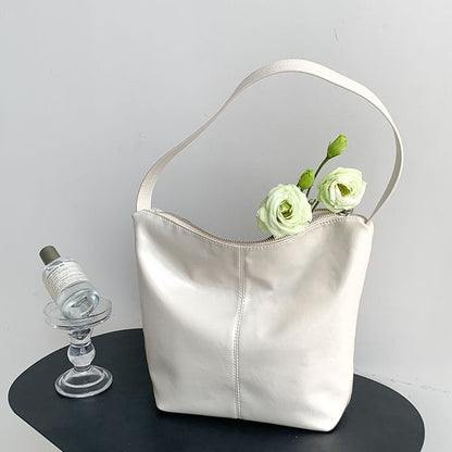 Bag Faux Plain Leather Tote