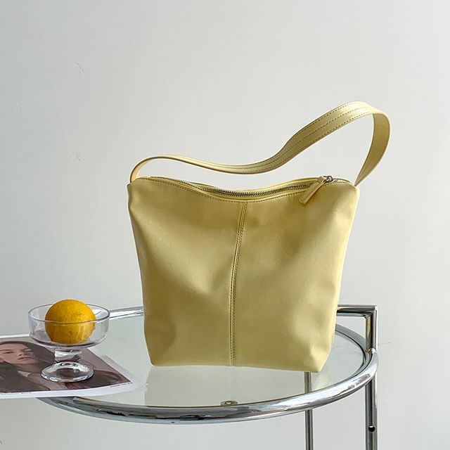 Bag Faux Plain Leather Tote