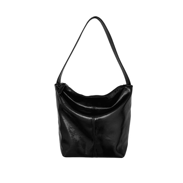 Bag Faux Plain Leather Tote