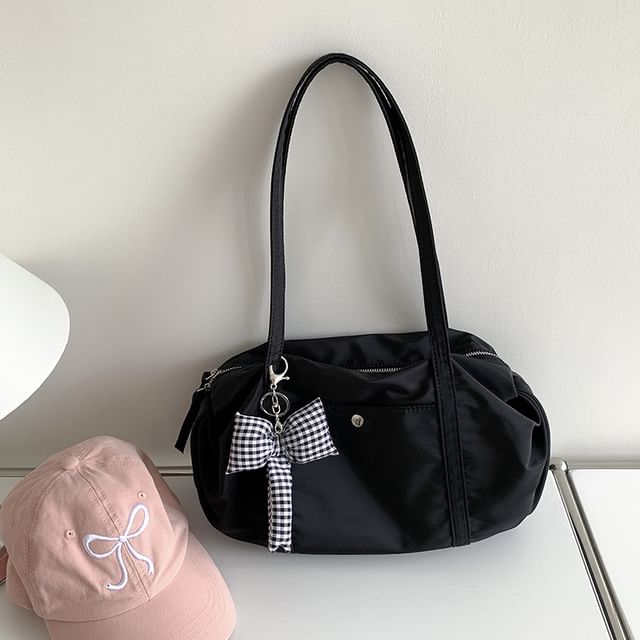 Plain Nylon Boston Bag