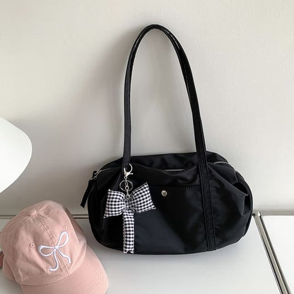 Plain Nylon Boston Bag
