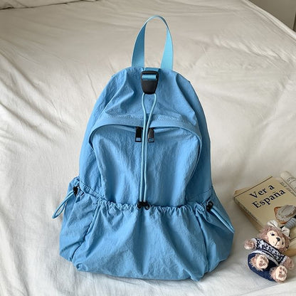 Plain Drawstring Nylon Backpack