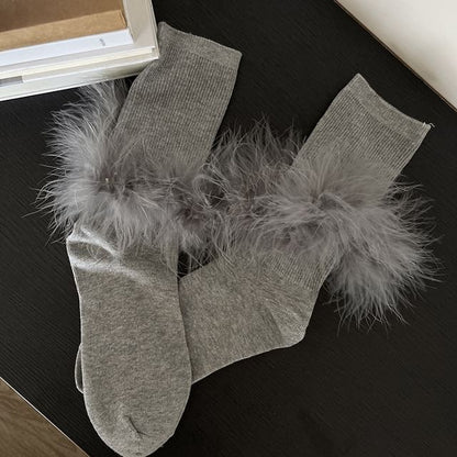 Plain Fluffy Socks