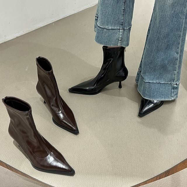 Stiletto Short Heel Boots Pointy