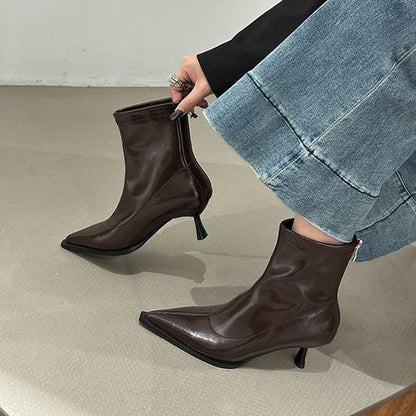 Stiletto Short Heel Boots Pointy
