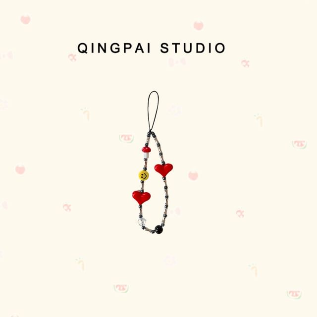 Cartoon Bead Acrylic Phone Strap (Various Designs)