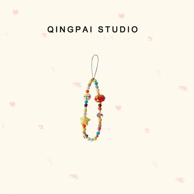 Cartoon Bead Acrylic Phone Strap (Various Designs)