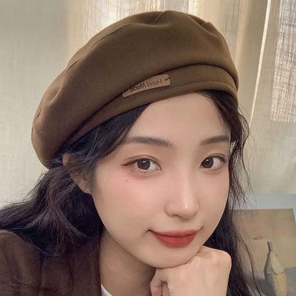 Blend Wool Plain Beret