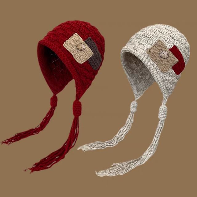 Color Tassel Beanie Block