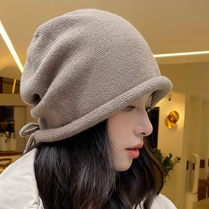 Plain Beanie Bowknot